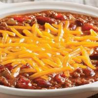 Loaded 5 Star Chili · Beef, beans, tomatoes and spices make for a hearty addition to any meal. Topped with shredde...