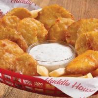 Fried Pickles Basket · Tangy, batter-dipped dill pickles fried to a golden brown, served with lightly salted French...