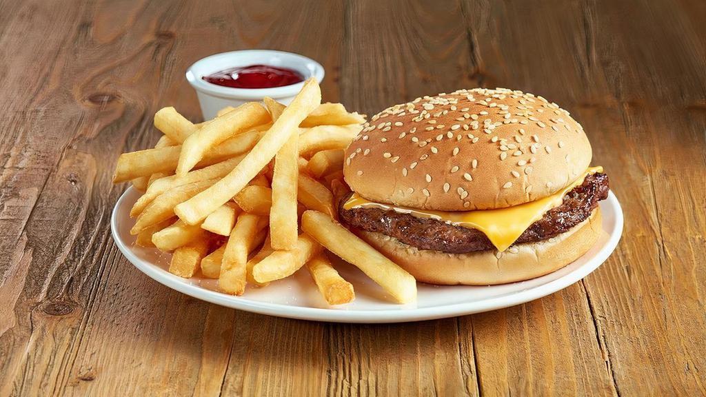 Kid'S Cheeseburger · Served with lightly salted French fries (Cal 850-890)