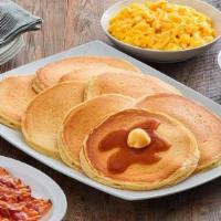 Sweet Cake Family Meal · (8) Platter sized, thick and fluffy buttermilk pancakes and rich syrup served with choice of...