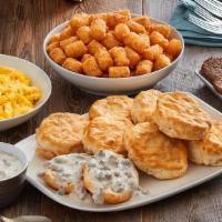 Biscuits And Gravy Family Meal · (4) Fluffy biscuits served with sausage gravy, choice of crispy Applewood bacon or country s...