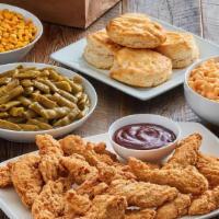 Chicken Tender Family Meal · Crispy Southern Fried Chicken Tenders for (4) served with (3) large sides and bread choice o...