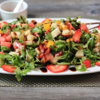 Insalata Di Chef · Chopped salad with shrimp, chicken, cranberries, walnuts, strawberries, pistachios. Fresh mo...