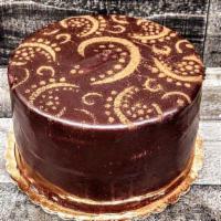 Chocolate Raspberry Truffle · Chocolate cake raspberry preserves and fudge ganache icing.