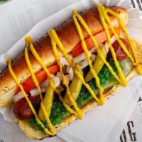 Chicago Dog Combo · Grilled 100% certified angus beef hot dog topped with tomatoes, sport peppers, sweet relish,...