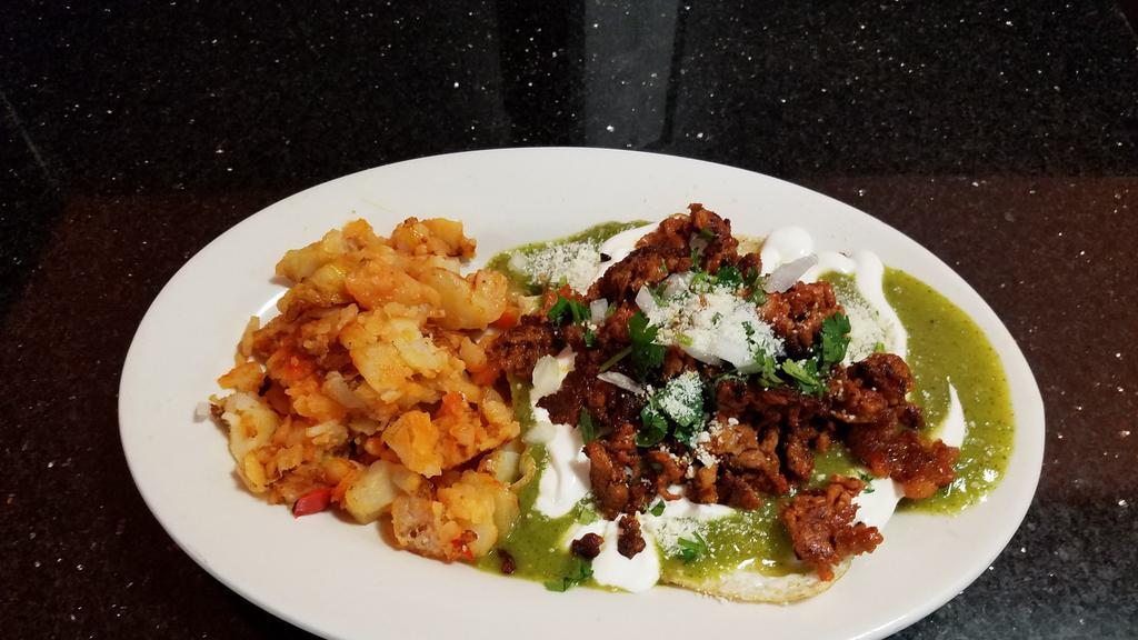 Huevos Con Chorizo · Scrambled eggs with mexican style crumbled sausage