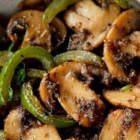 Mushroom Pepper Fry · Fried angus mushroom delighted with secret continental peppers.