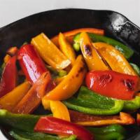 Pan-Roasted Pepper Fry · Your choice of fresh meat hand-cut into cubes and marinated with spices, fried with onions, ...
