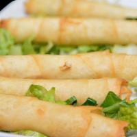 Rolled Cheese Pastry (5 Pcs.) · Phyllo dough with feta cheese and parsley.