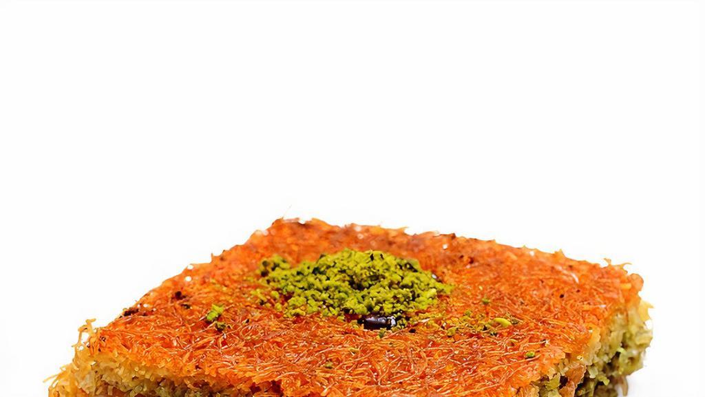 Slice Of Kadayif · Imported from Turkey.
Contents: Flour, Eggs, Starch, Sugar, Pistachio, butter oil. No Preservatives and additives.