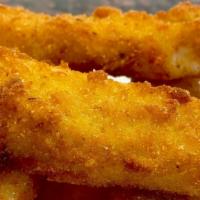 Mozzarella Sticks · Cheese that's breaded and fried in little bite sizes