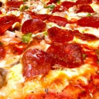 Strawberry'S Super (1/2) · Peppers, onions, mushroom, pepperoni & sausage:  The toppings that are pre-selected are incl...