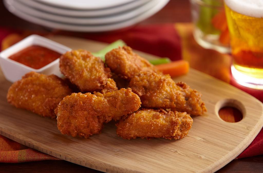 Buffalo Wings (10 Pieces) · Served with blue cheese dressing.