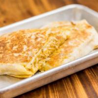 Quesadilla · Flour tortilla, Monterey Jack cheese, meat or vegetable of your choice, and salsa.