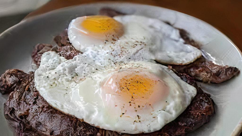 Rib-Eye Steak & Eggs · Filet mignon. served with home fries and toast.