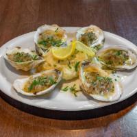 Roasted Oysters · Served over mashed potatoes.