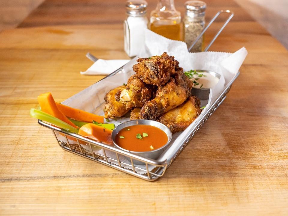 Game Day 75 Wings · Includes multiple blue cheese, celery, and carrots.