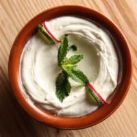 Labneh · Strained yogurt and olive oil.