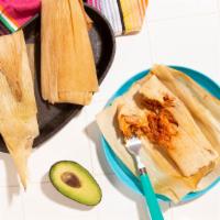 Tamales · Corn dough steamed in a corn husk. Served with salsa.