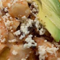 Chipotle Glazed Shrimp Taco · Chipotle and garlic glazed shrimp, queso fresco, diced apple wood bacon and sliced Mexican a...