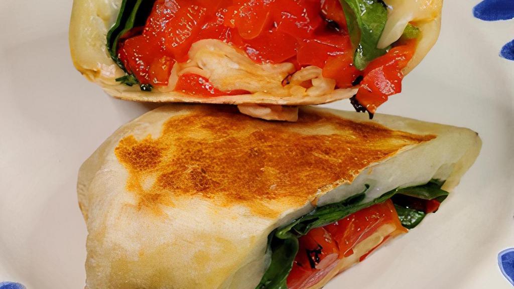 Roasted Peppers, Spinach And Cheese Rollo · 8