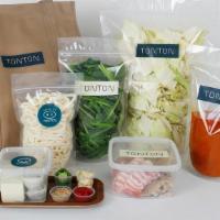 Hakata Tonton Hot Pot (Meal Kit 3-4 Serving) · Meal Kit (3~4 servings) includes fresh ingredients packed in insulated bag with cooking inst...