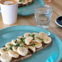 Banana, Tahini And Honey Toast · With mint and cinnamon on toasted sourdough