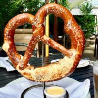 Giant Beer Pretzel · Served with jalapeño cheese sauce.