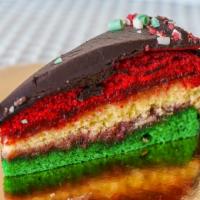 Tri-Color Cake · One Slice