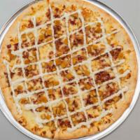 Chicken Bacon Ranch Slice · Hickory smoked bacon, chicken cutlet, and zesty ranch dressing.