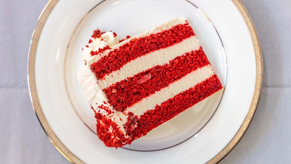 Red Velvet Cake · A New York City Classic, Red Velvet Sponge Cake and Cream Cheese Frosting.