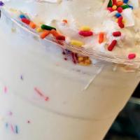 Philip'S Funfetti Cake · Vanilla ice cream, funfetti sprinkles, cake mix & whipped cream