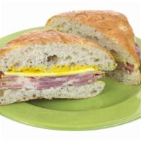 Capicola Ham Sandwich · Freshly prepared Capicola Ham sandwich topped with lettuce, tomato, and cheese. Served on Cu...