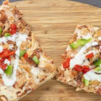 Bbq Chicken Pizza · Loads of tender grilled chicken mixed with smoky BBQ sauce.