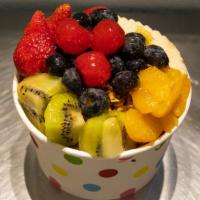 Pitaya Bowl · Pitaya, Mango, Pineapple, and Banana

Toppings: Granola (contains nuts), Bananas, Strawberri...