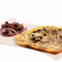 Mushroom & Onion Cheese Omelette · American cheese, sliced mushrooms & fried onions