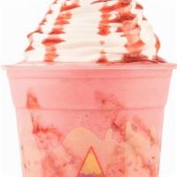 Strawberrino · Refresh you mood with strawberry ice cream, blended with strawberries, ice, and milk.