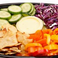 Nish Nosh Salad · lettuce, cucumber, red cabbage, mix peppers, nish nosh dressing.