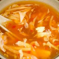 Hot And Sour Soup · Organic silken tofu and enoki mushrooms.