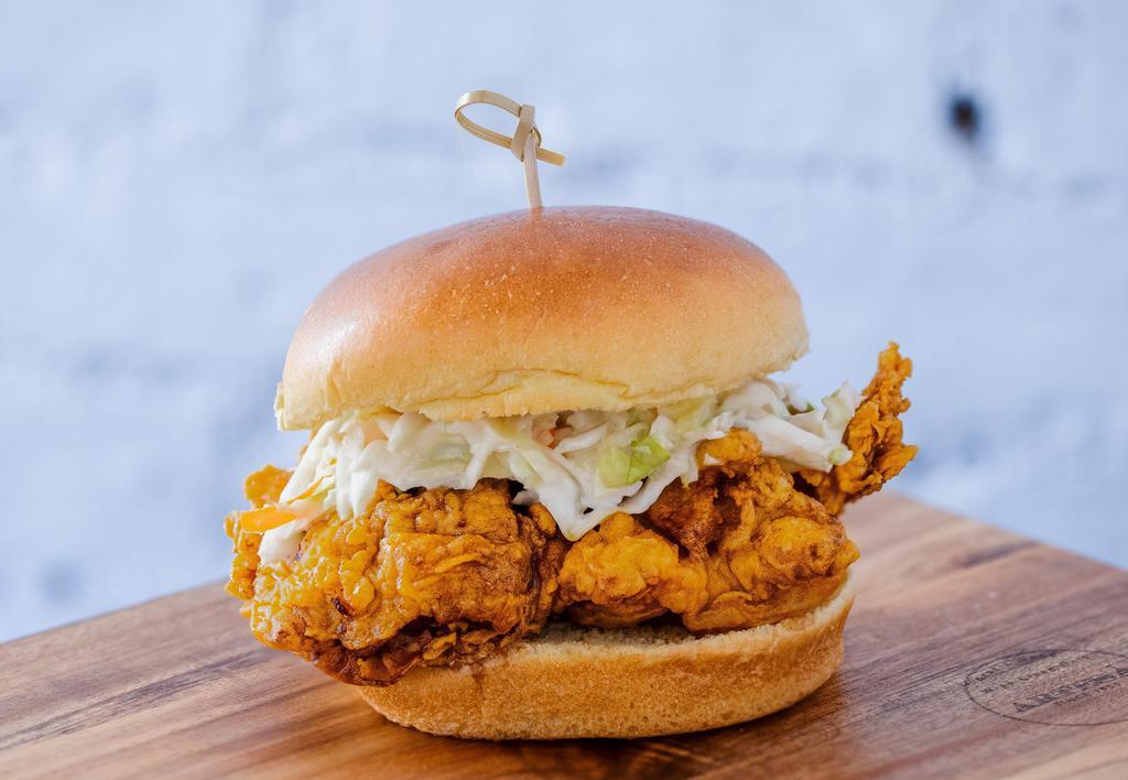 Soy Garlic Chicken Sandwich · Tossed in Soy Garlic suace, topped with coleslaw