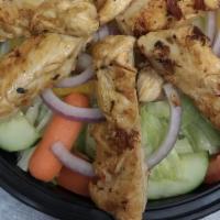 Grilled Chicken Salad · Lettuce, tomato, red onions, top with chicken.