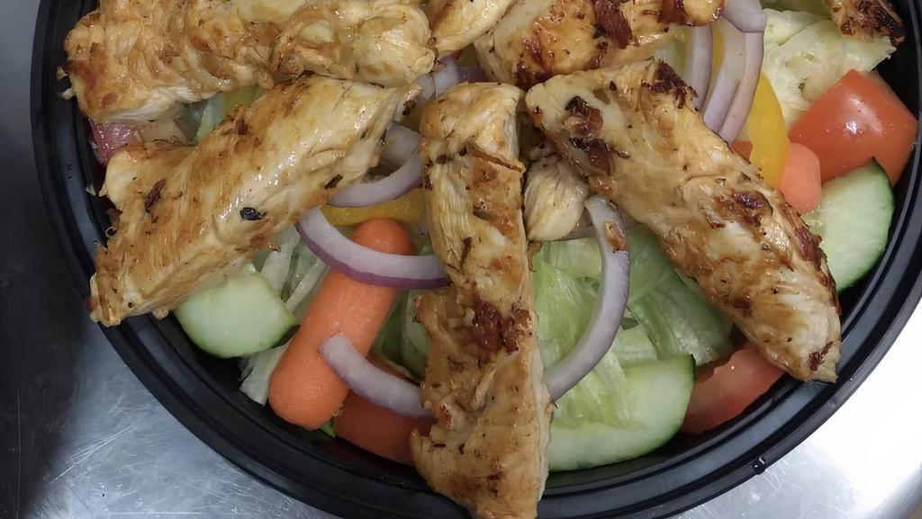 Grilled Chicken Salad · Lettuce, tomato, red onions, top with chicken.