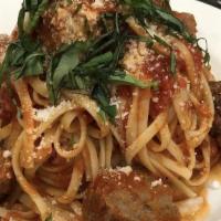 Pasta With Meatballs · Served with Marinara sauce
