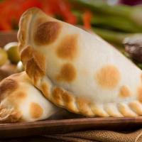 Argentine Beef - 3 Empanadas · Argentina meets America with a blend of red peppers, scallions, potatoes, green olives, and ...