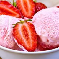 Strawberry Ice Cream · 1 scoop of delicious and fresh ice cream.