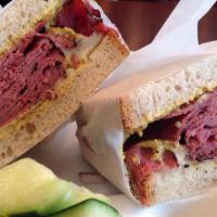 Pastrami Sandwich · Includes side salad and pickle.