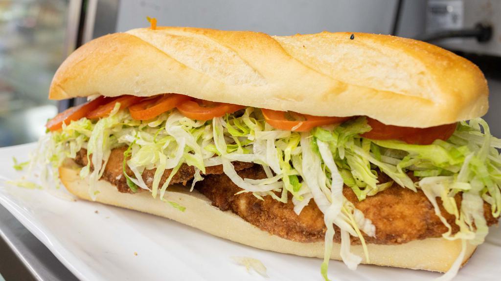 Chicken Cutlet · Lettuce, tomatoes and mayo (on bread).