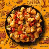 Cauliflower & Potatoes  · Cauliflower and potatoes, simmered to perfection in an onion, tomato and Indian curry spices.