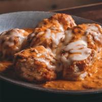 Loaded Pretzel Garlic Knots W/ Vodka Sauce · 