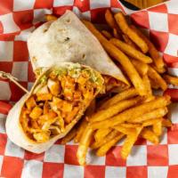 Buffalo Chicken Wrap · Choice of grilled or fried chicken, lettuce, tomato & blue cheese dressing.
